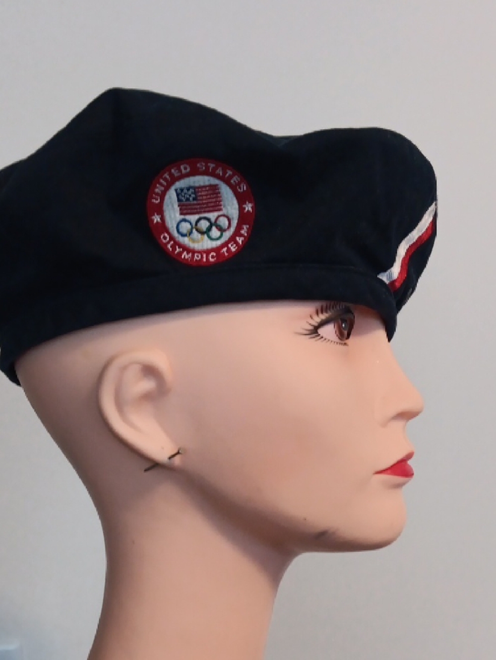 Polo Ralph Lauren NAVY Cotton Military-Style Beret with Red Logo - Picture 4 of 7